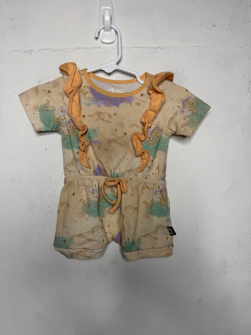 RAGS Disney Aladdin & Jasmine Ruffle Shortie Rags Romper 6-12 Months
